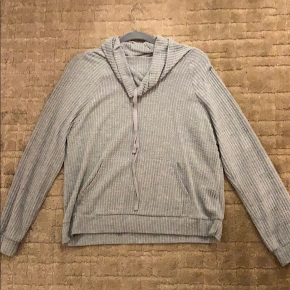 Sweaters - Waffle knot cow neck grey comfy lounge top